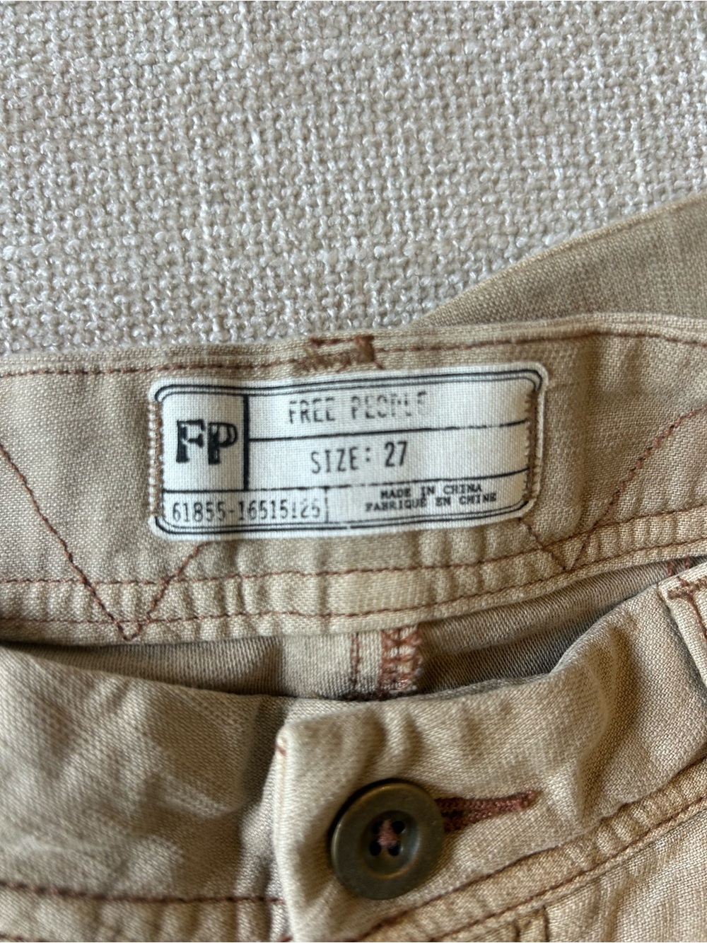 Free People Tan Cargo Pocket Wide-Leg Pants - Picture 8 of 10